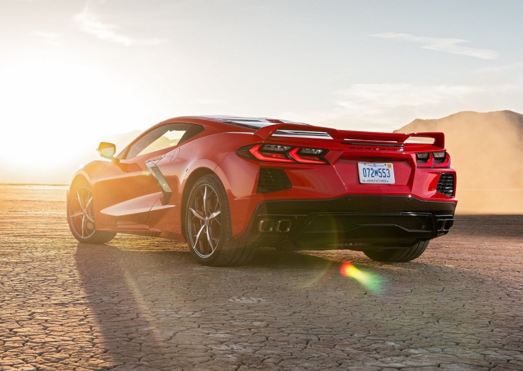 An image of a 2021 Chevrolet Corvette C8 parked outdoors.