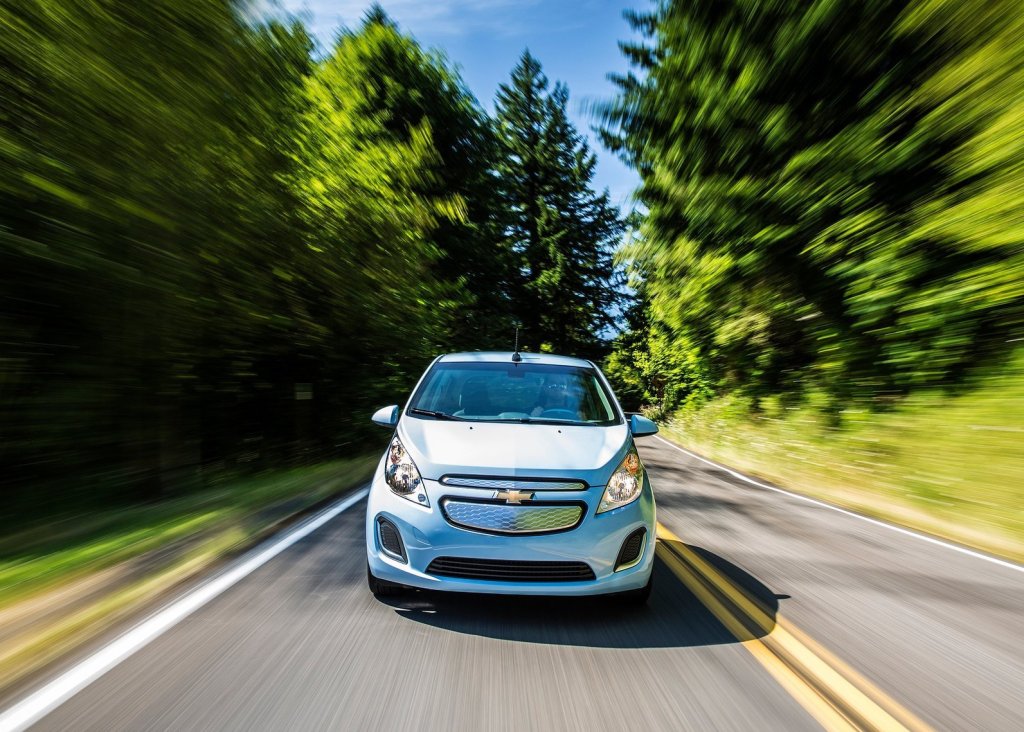 2014 Chevy Spark front shot driving fast