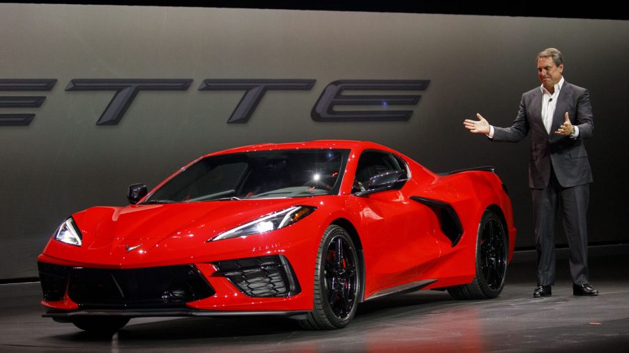 Mark Reuss, president of General Motors Co. (GM), speaks during an unveiling event for the GM red 2020 Chevrolet Corvette Stingray sports car in Tustin, California, U.S.