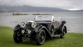 A 1931 Bentley 8 litre Gurney Nutting Sport Tourer, winner of the Best of Show award, owned by Billionaire Michael Kadoorie, chairman of Hong Kong And Shanghai Hotels Ltd., stands on the 18th fairway at the 2019 Pebble Beach Concours d'Elegance in Pebble Beach, California, U.S., on Sunday, Aug. 18, 2019.