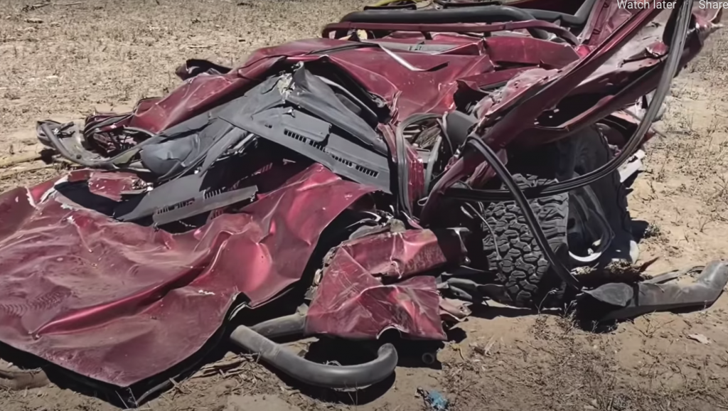 Aftermath ofDropping a Toyota HiLux from 10,000 ft