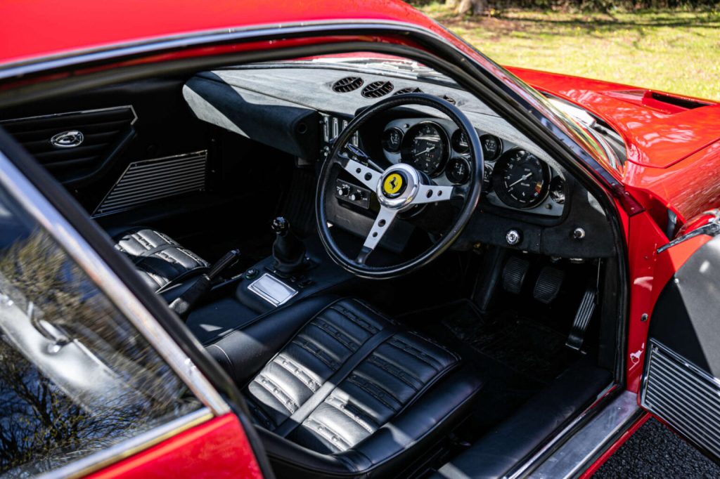 Interior of a 1972 Ferrari 365 GTB/4