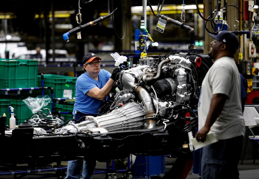 GM truck assembly at Flint, Michigan