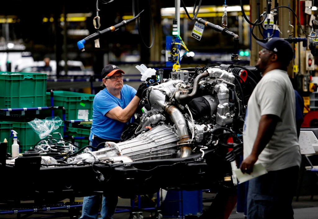 GM truck assembly at Flint, Michigan