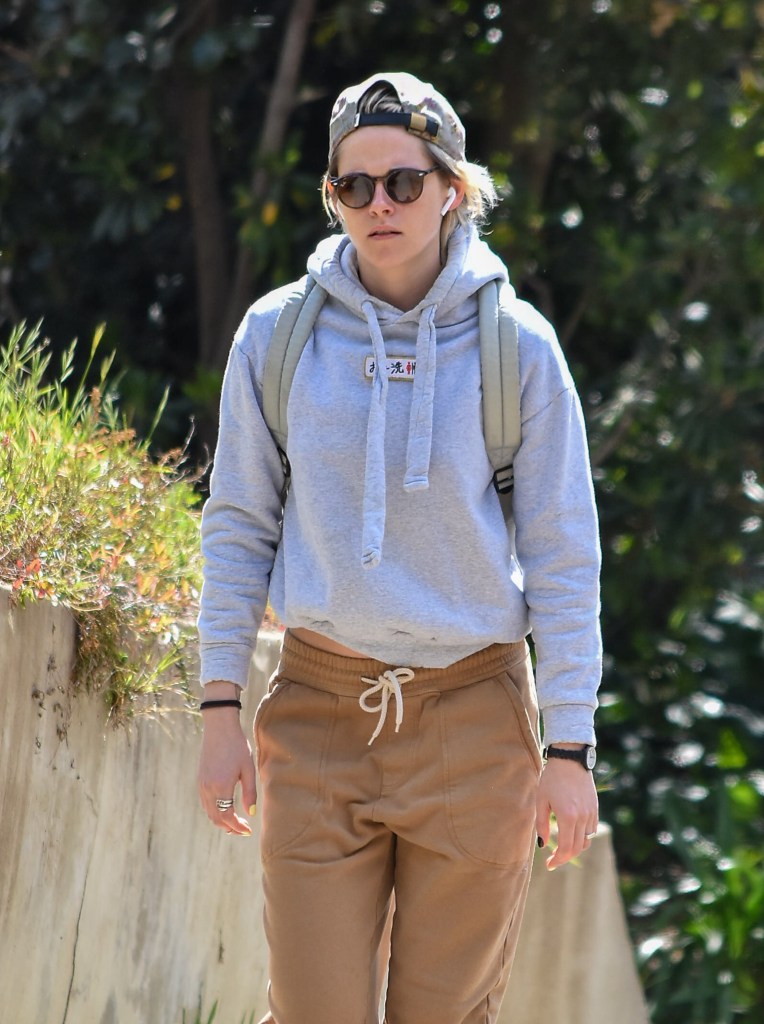 Kristen Stewart walking in LA with sunglasses on 
