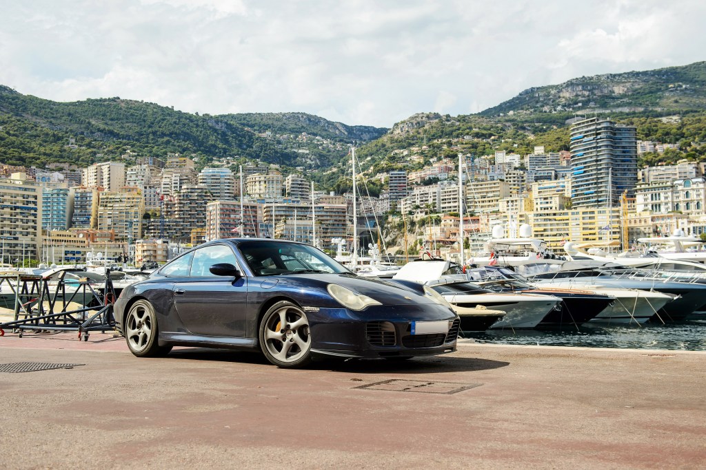 A bargain sports car under $25,000: The Porsche 911 photographed at the pier in Monaco