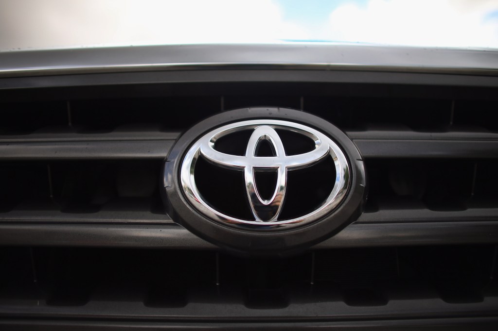 Toyota's logo on a Tundra pickup truck