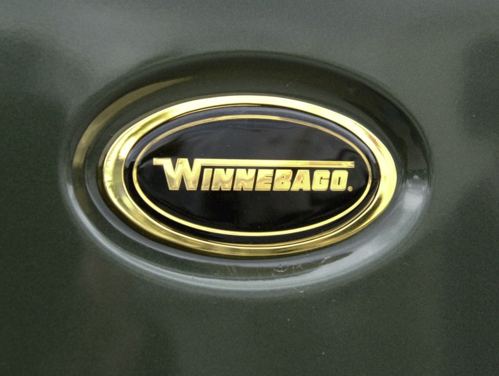a winnebago logo on a dark greenish gray winnebago model 