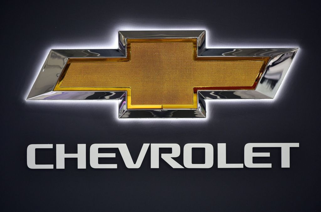 An illuminated Chevrolet logo