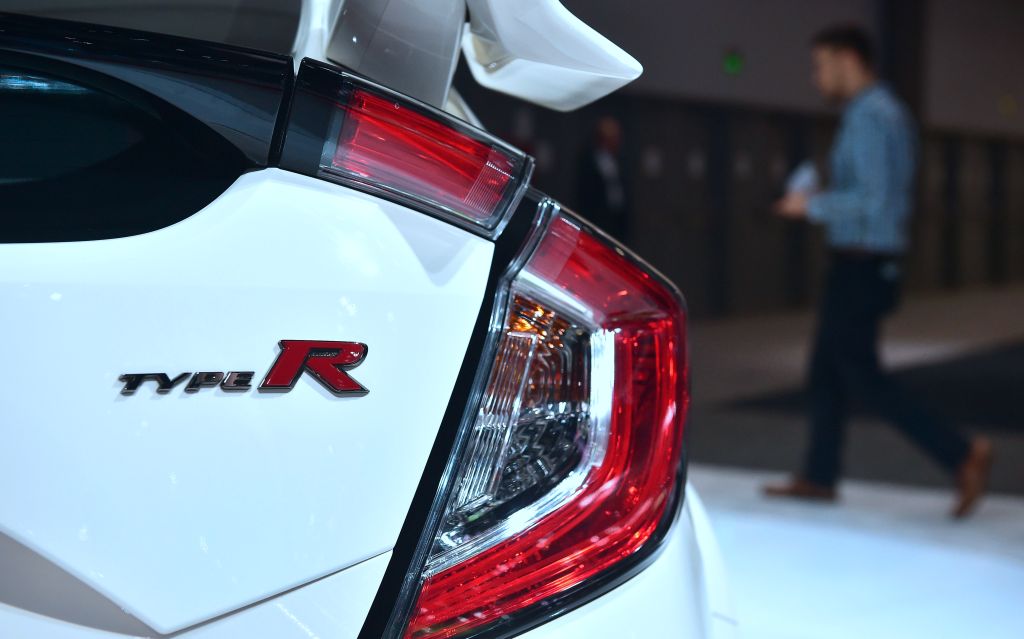 The Type R badge on the Honda Civic Type R
