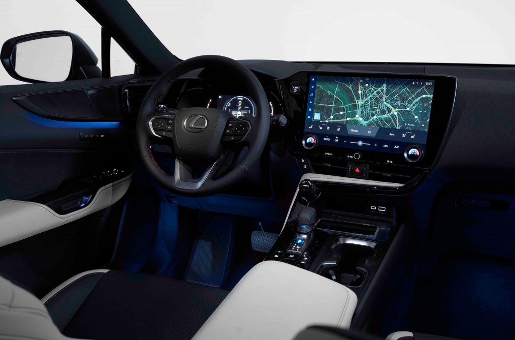 The interior of the new Lexus NX featuring the brand's new infotainment system.