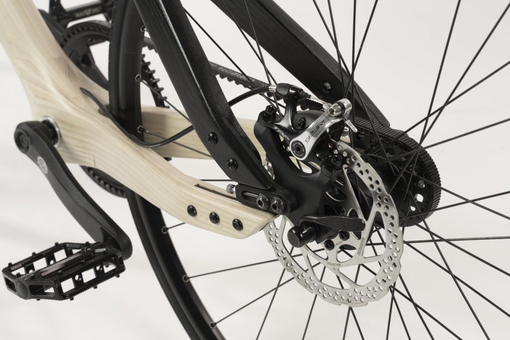 Iowa State Univ. wooden bicycle project dropouts and belt drive