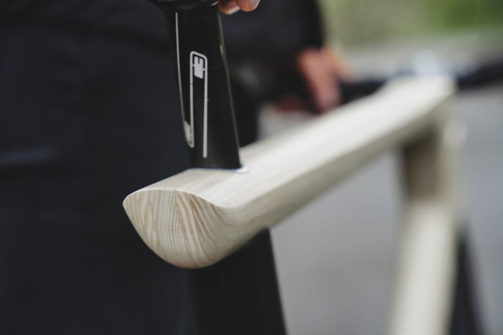 Iowa State Univ. wooden bicycle project seat post 