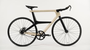 Iowa State Univ. wooden bicycle project side view