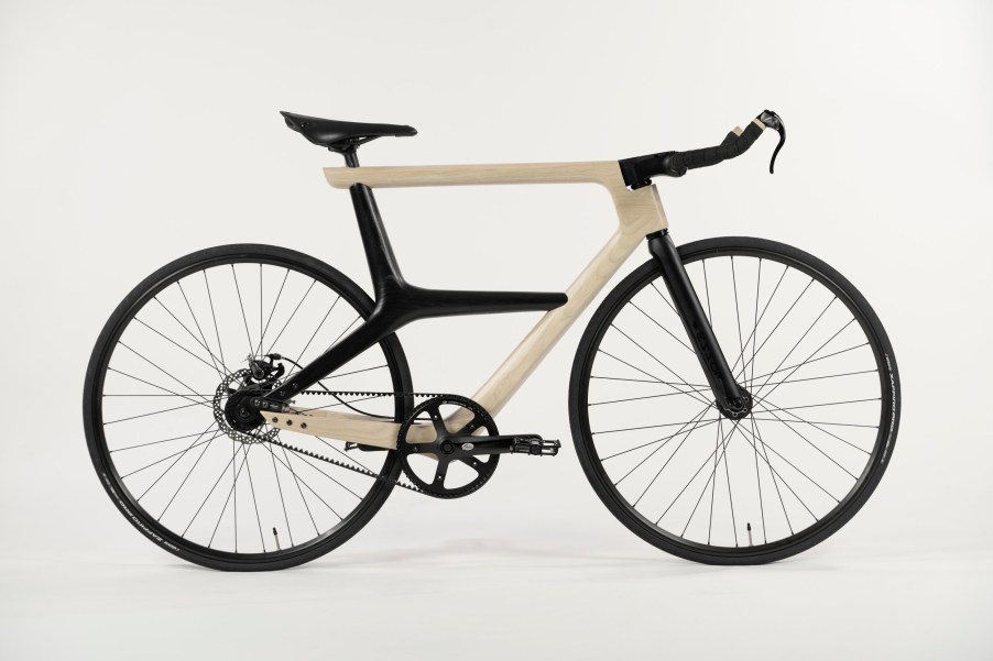 Iowa State Univ. wooden bicycle project side view