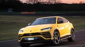 An image of a Lamborghini Urus parked outdoors.