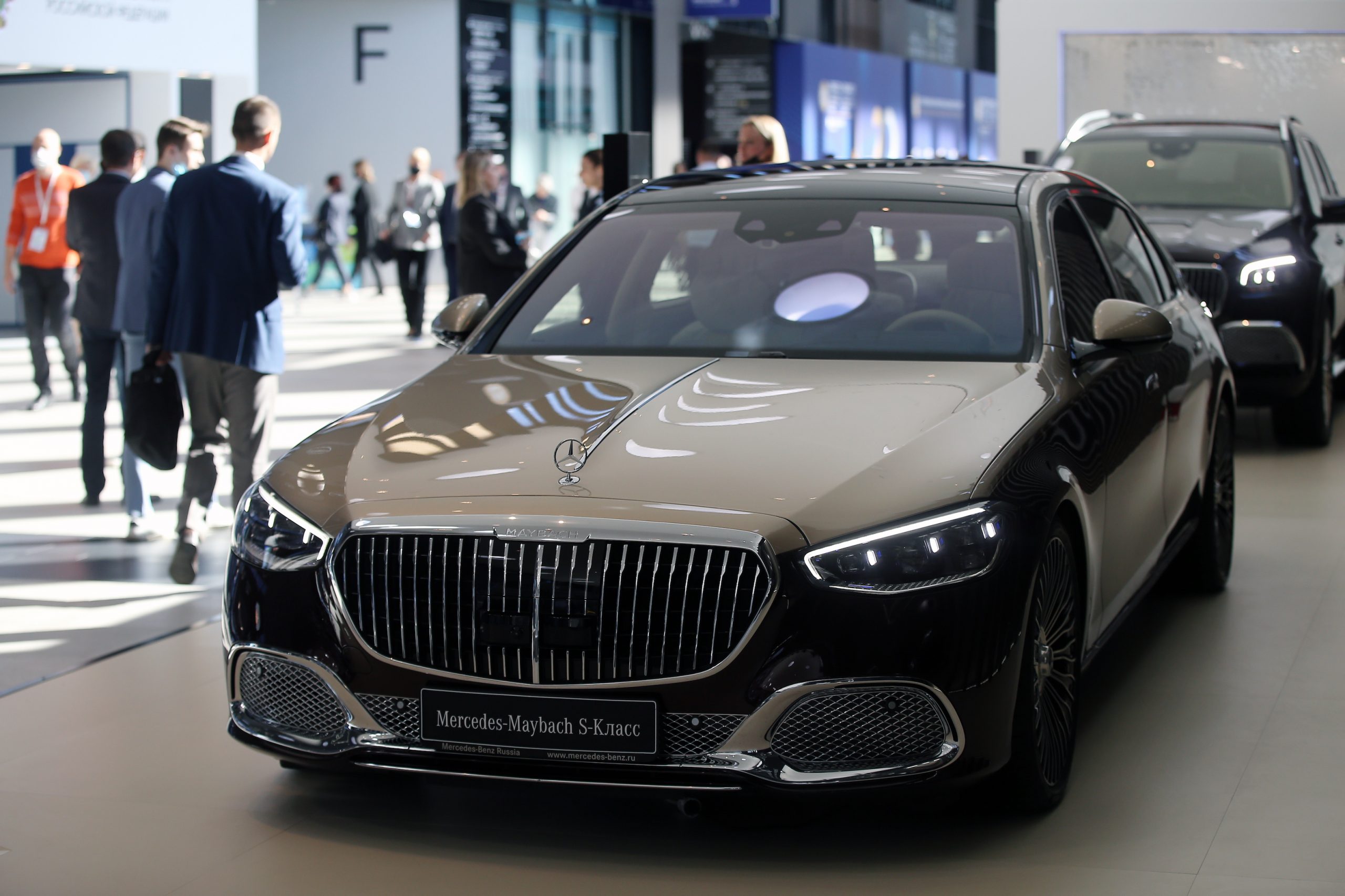 The new Mercedes-Maybach S-Class vehicle is pictured during a ceremony to reveal the Mercedes-Benz strategy at the 24th St Petersburg International Economic Forum