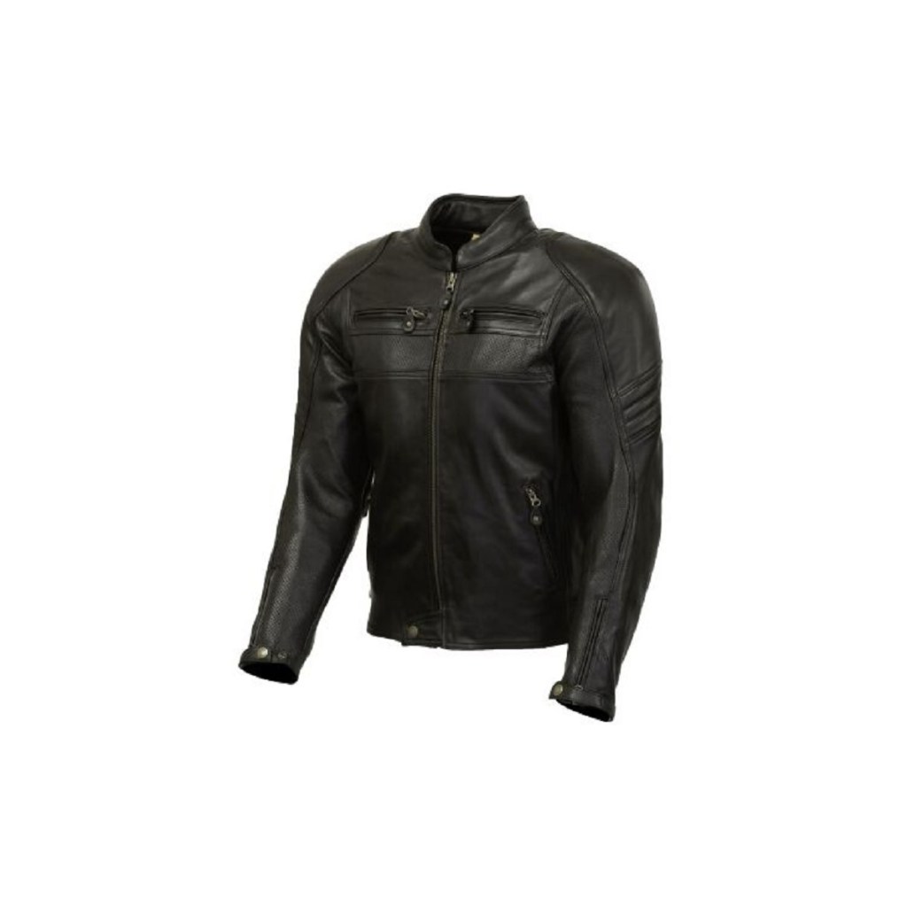 A black-leather Merlin Odell Air motorcycle jacket