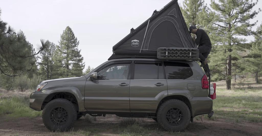 The rooftop tent on the GX470 