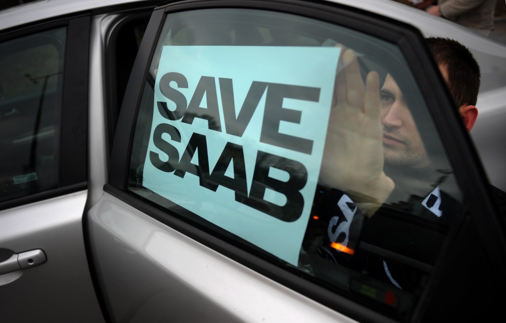 "Save Saab" sign