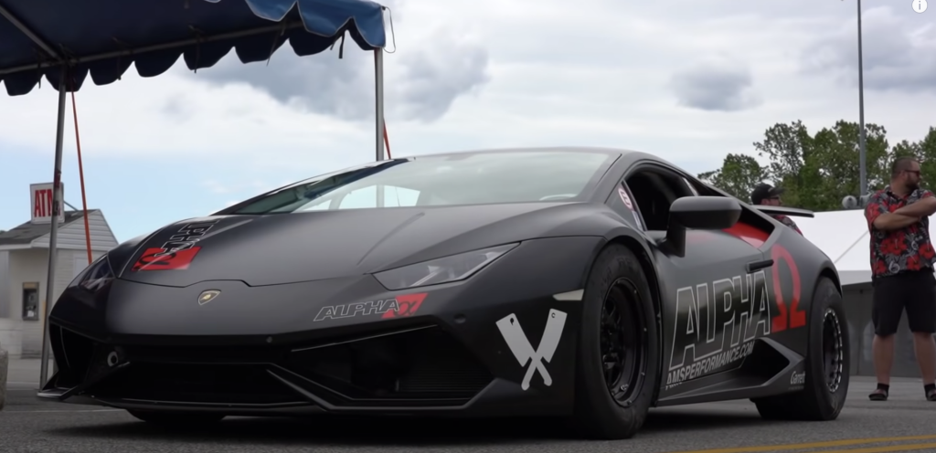 An image of a Lamborghini Huracan out on a race track.