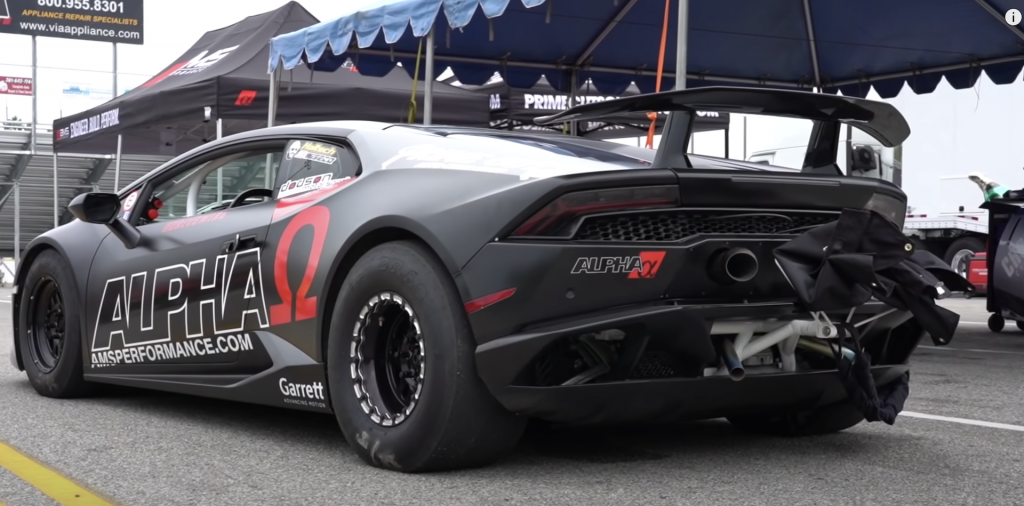 An image of a Lamborghini Huracan out on a race track.