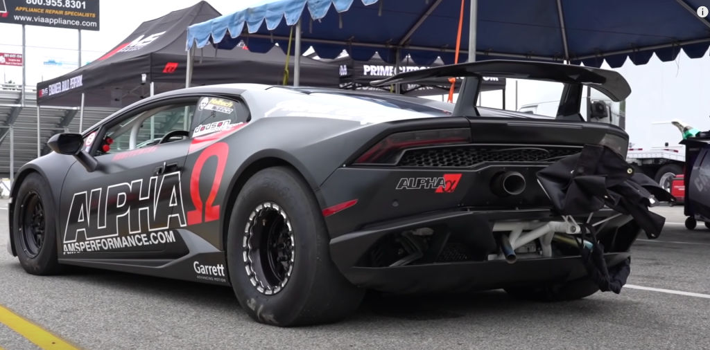 An image of a Lamborghini Huracan out on a race track.