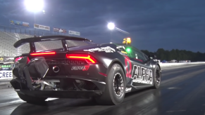 An image of a Lamborghini Huracan out on a race track.