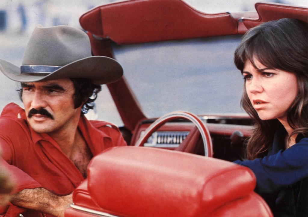 Smokey and the Bandit stars Burt Reynolds and Sally Field and the Pontiac Firebird Trans am