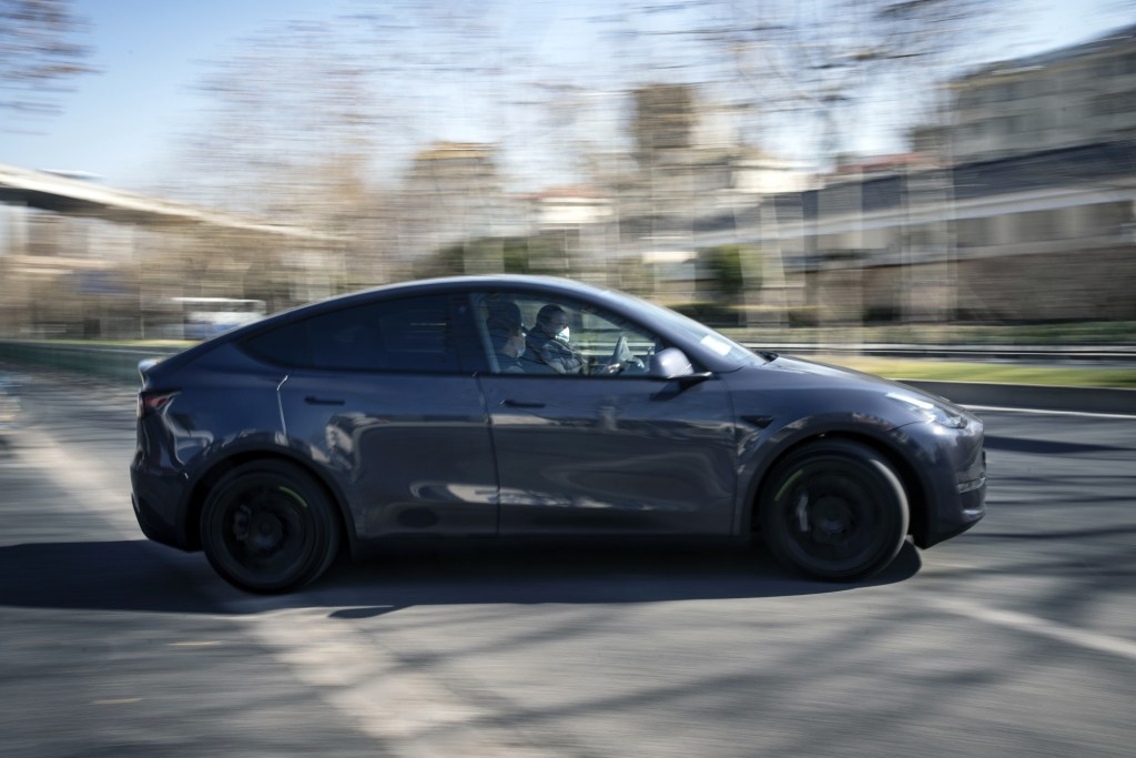 The Tesla Model Y on the move