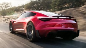 Tesla Roadster rear 3/4 view