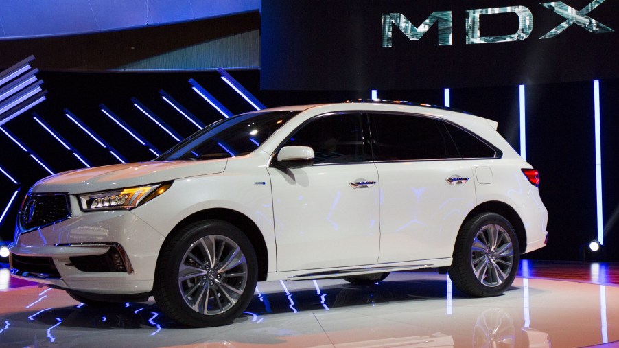 Acura MDX sports utility vehicle (SUV) is displayed during the 2016 New York International Auto Show in New York.