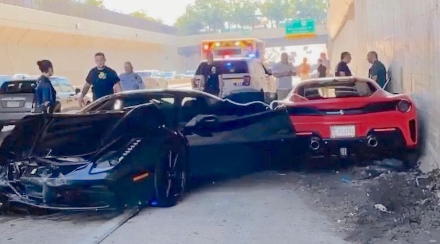 Three Ferraris crash in Philadelphia