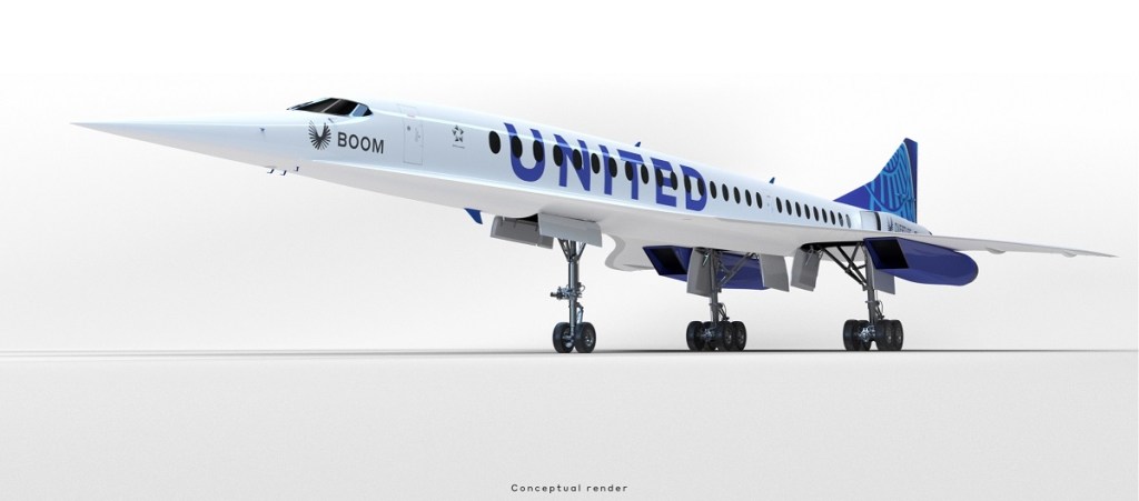 A white airplane with the word United printed on the side in blue. 