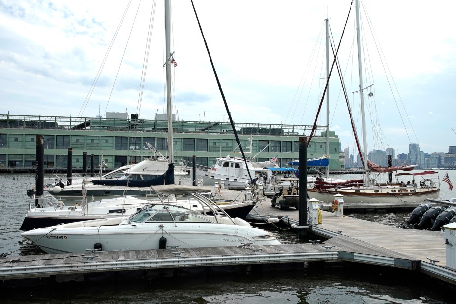 Boats docked in New York City in 2020