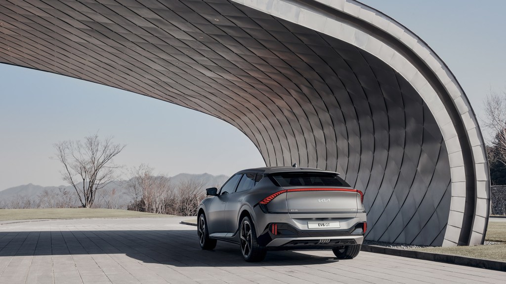 The SUV-like rear of the EV6