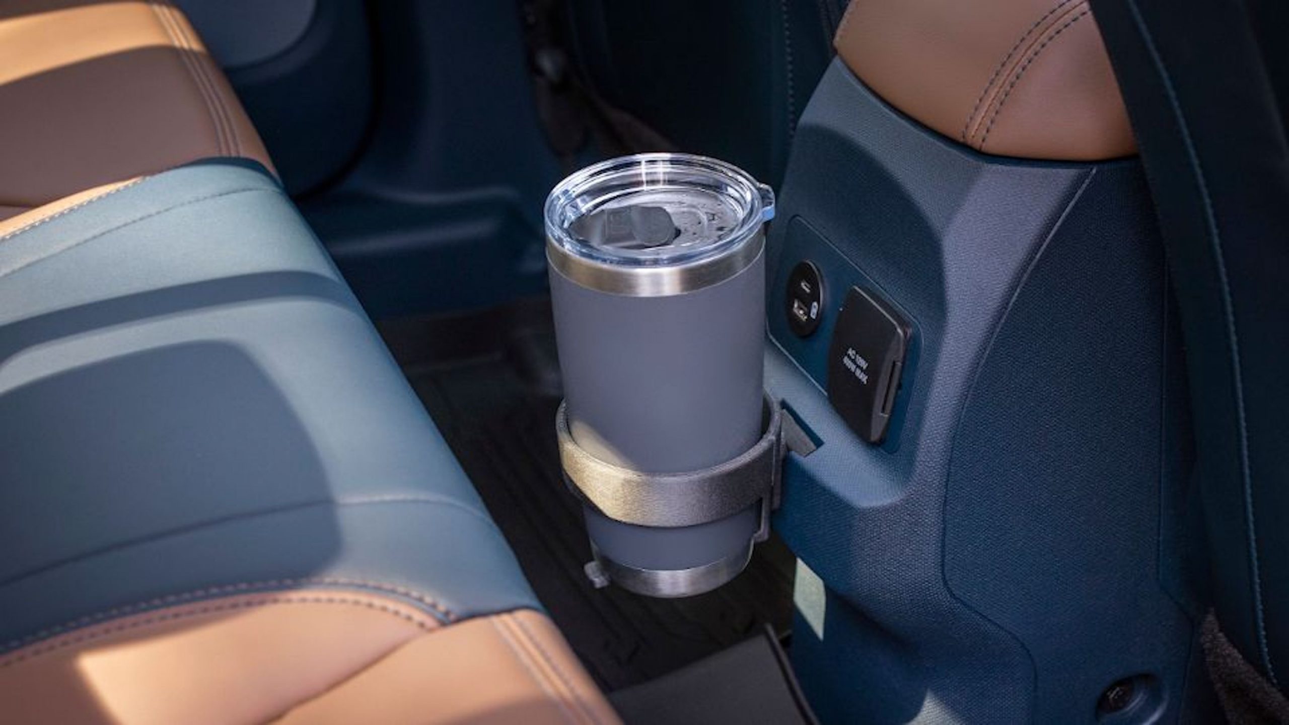 A FITS system cup holder in the Ford Maverick