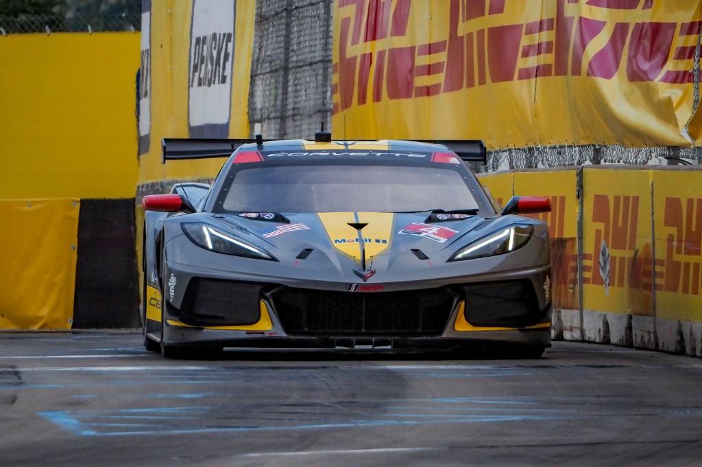 The #4 Chevrolet Corvette C8.R of Tommy Milner and Nick Tandying the Chevrolet Sportscar Classic IMSA race