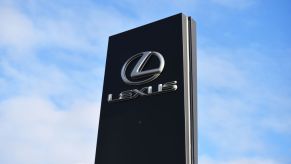 A Lexus sign, as luxury vehicles, Lexus are known for having a higher rate of depreciation