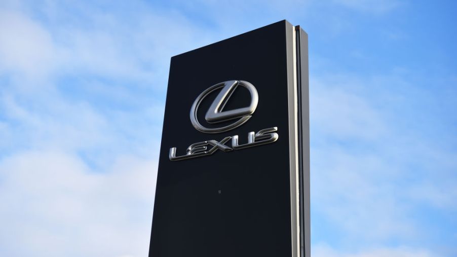 A Lexus sign, as luxury vehicles, Lexus are known for having a higher rate of depreciation
