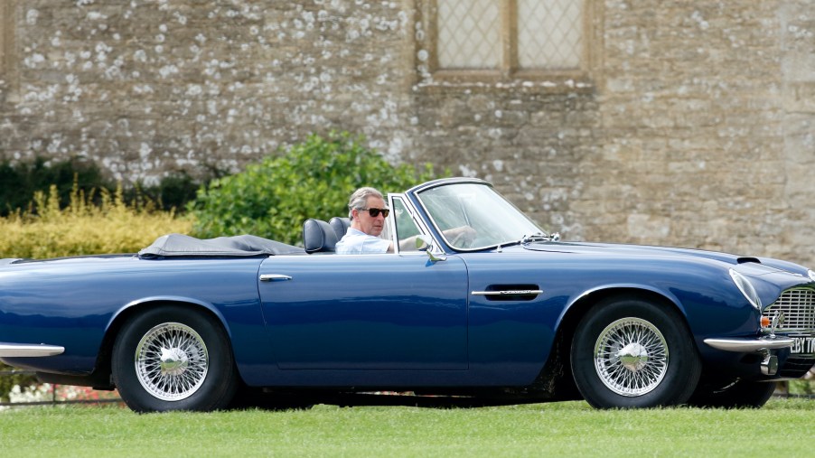 Prince Charles in a convertible