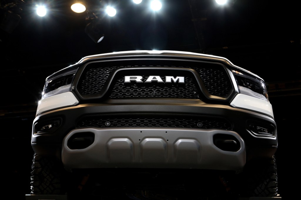 The front grille of a Ram 2500 pickup truck