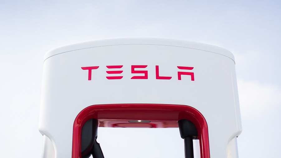 A Tesla Supercharger.