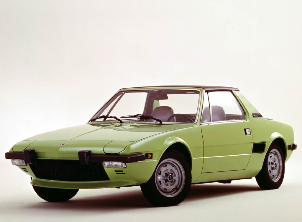 A green 1972 Fiat X1/9