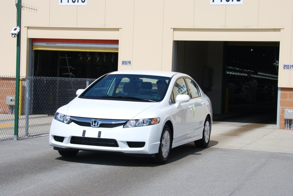A recently assembled Honda Civic GX - which is powered with compress natural gas.