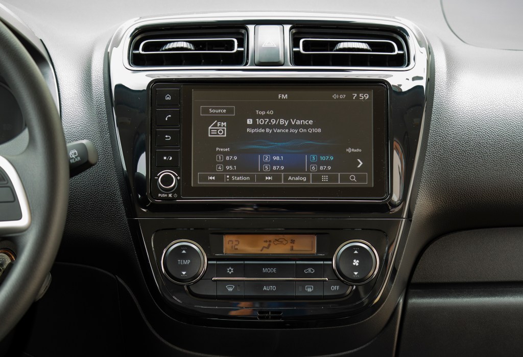 2021 Mitsubishi Mirage Interior with Apple CarPlay and Android Auto