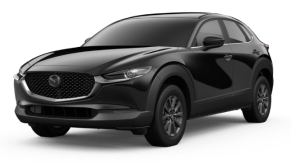 A black 2021 Mazda CX-30 against a white background.