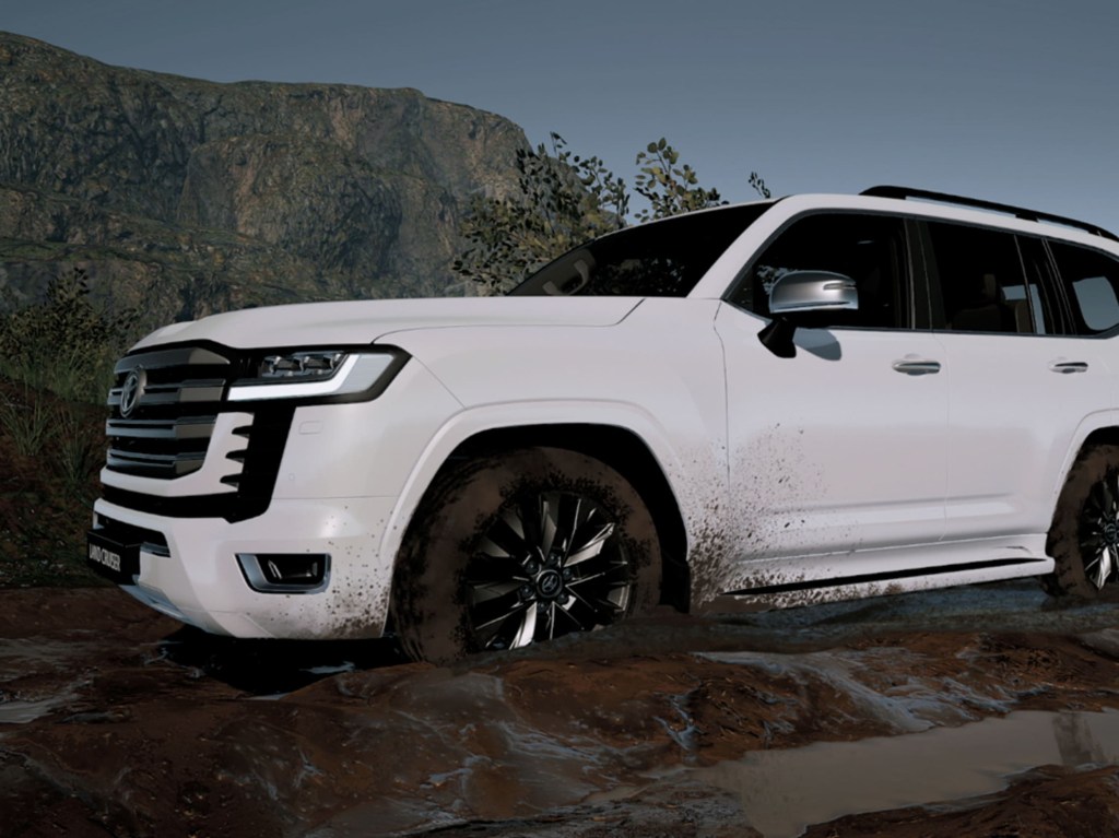 2022 Toyota Land Cruiser (now a little harder to steal) driving through the mud