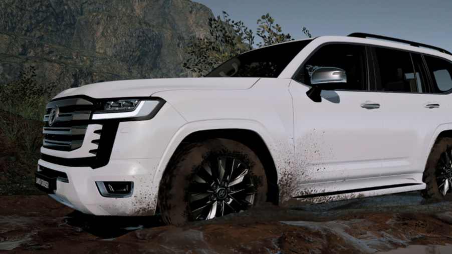 2022 Toyota Land Cruiser (now a little harder to steal) driving through the mud