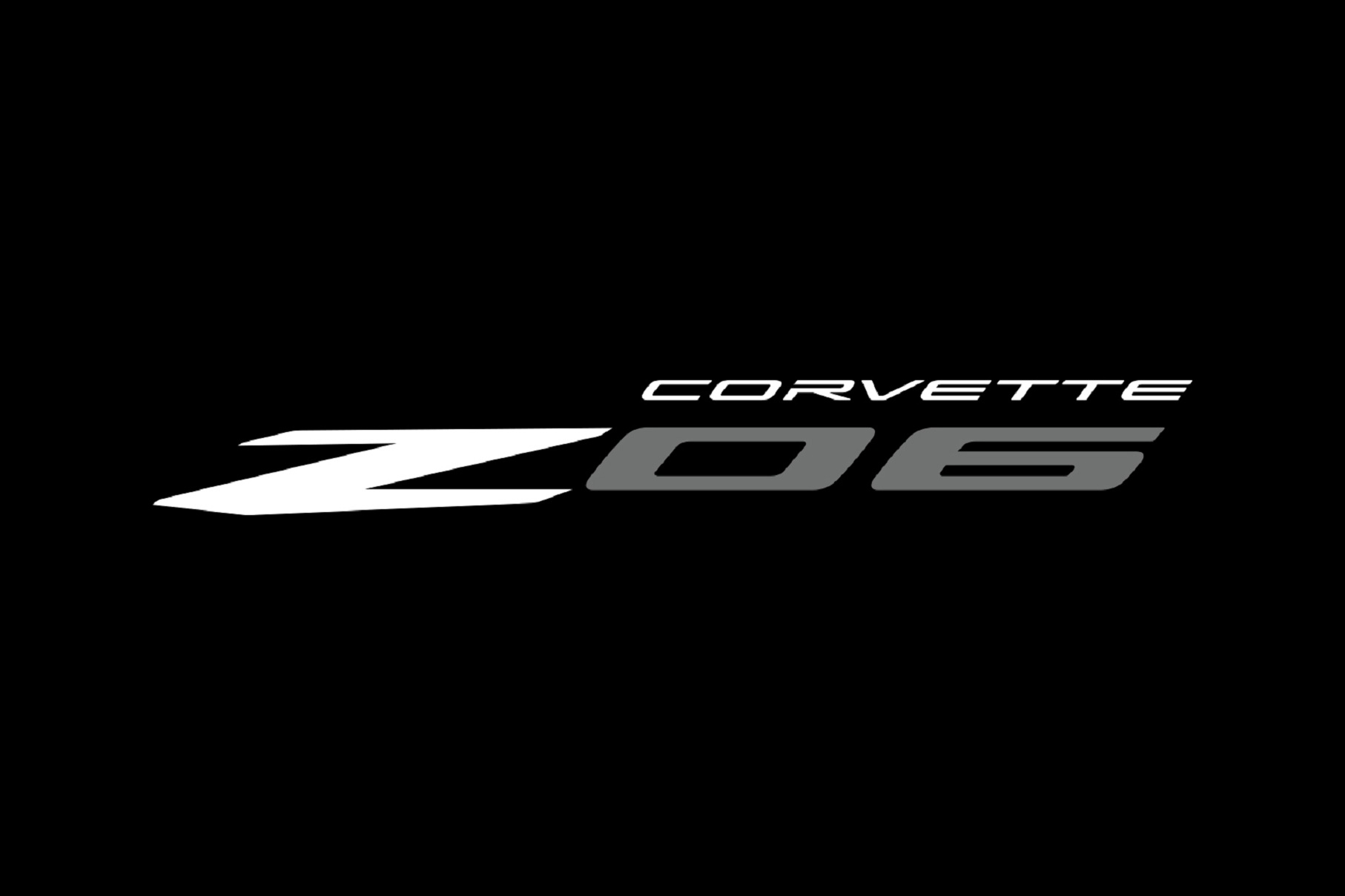 The white-and-gray 2023 Chevrolet Corvette Z06 logo